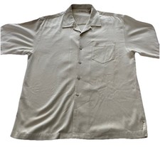 Tommy Bahama Vintage Silk Shirt Mens Large Embroidered Pelican Cigar Paradise