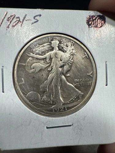 1921-S Walking Liberty Half Dollar VF+ Detail Nice Reverse