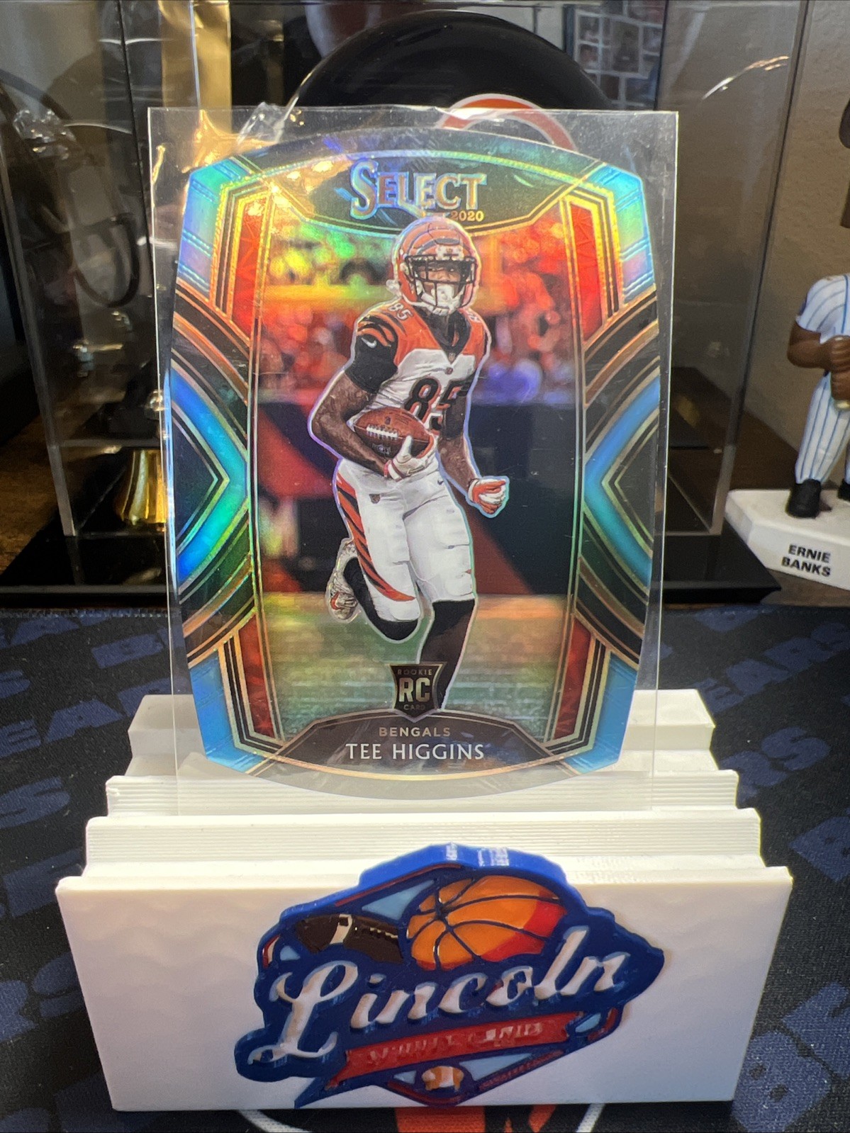 2020  Tee Higgins Panini Select Club Level #260 Blue Prizm Die-Cut (RC) Rookie