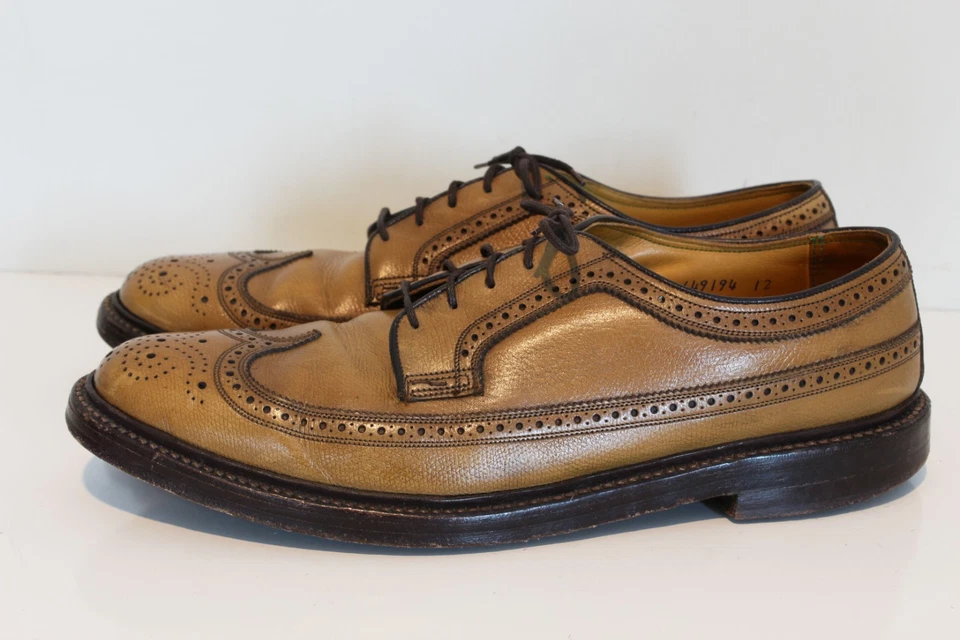 Florsheim Imperial Golden Harvest 93631 Vintage V-Cleat Mostaza Puntas de Ala Largas 11 Foto 2 de 4