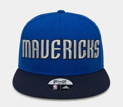 Adidas Youth Dallas Mavericks On Court Snapback Adjustable Hat, Blue/Navy, OSFA