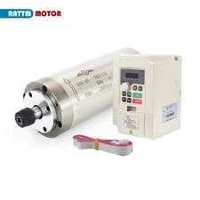 US SHIP】0.8KW 110V Water Cooled Spindle Motor 65mm+1.5KW 110V VFD Inverter