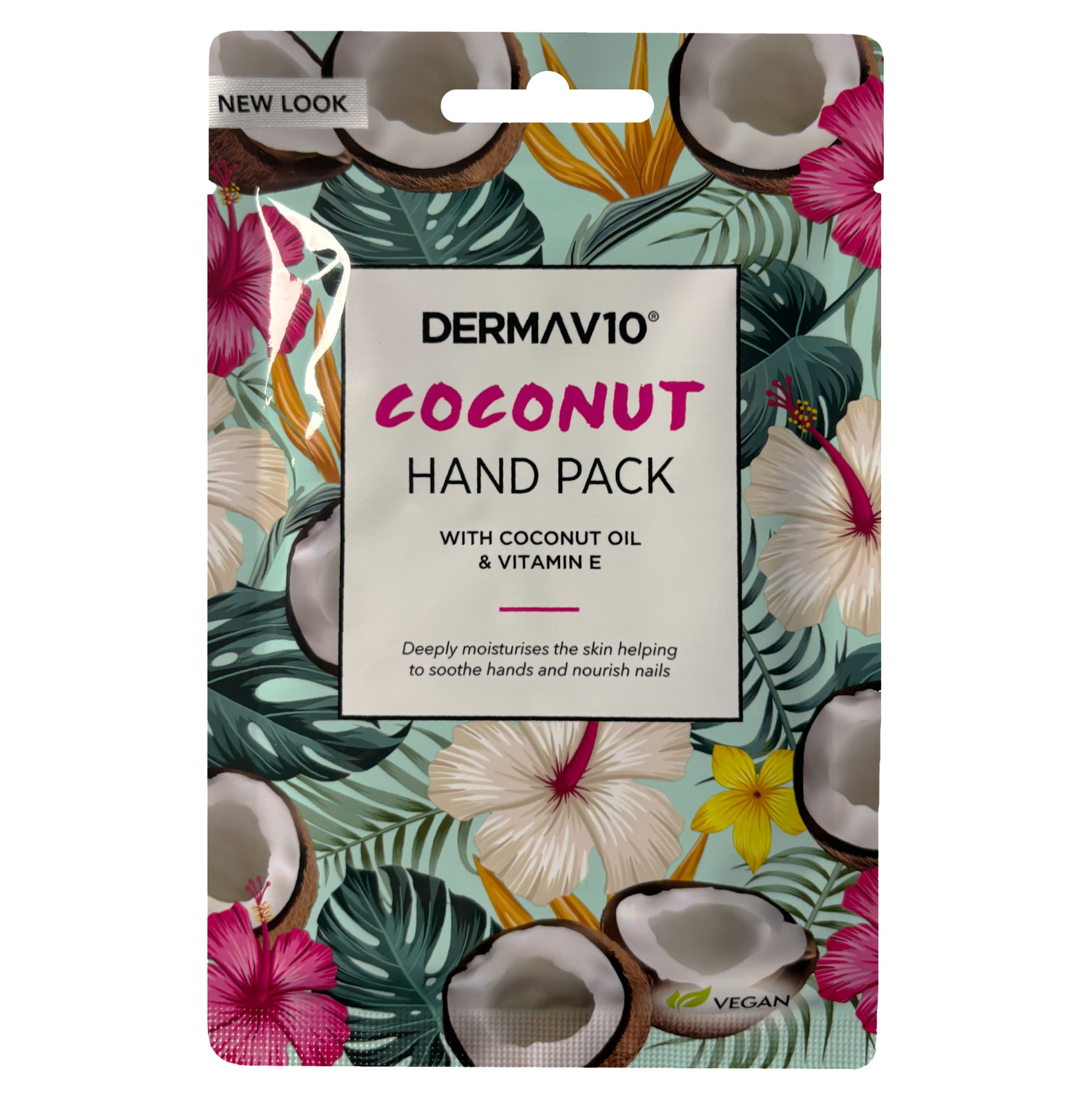 Derma V10 Coconut Moisturising Hand Pack Mask With Coconut Oil & Vitamin E