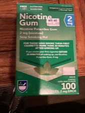 Rite Aid Nicotine Gum Coated Cool Mint 2MG Ea 100 Ct NIB