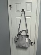 Steve Madden Bkoltt Convertible Hobo Bag with Coin Pouch Gray Silver NWT