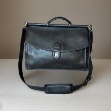 VTG Coach 5266 Beekman Briefcase Messenger Bag USA Black Leather 16  