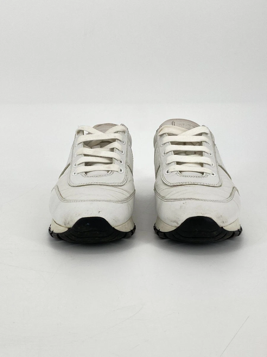 *PRADA SNEAKER 38 ½ TURNSCHUHE WEIß LEDER 3E 6046
