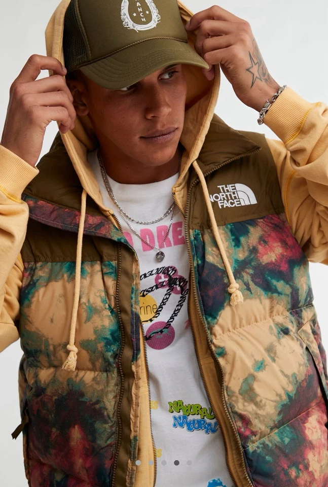 Colete Masculino The North Face Retro Estampado Nuptse Tamanho XL - Multicolorido Raro - Imagem 3 de 4