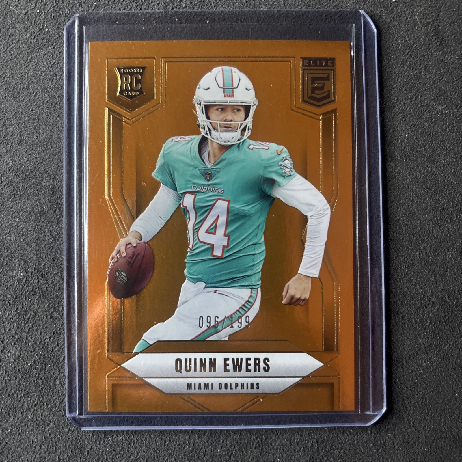 Quinn Ewers 2025 Panini Donruss Elite #116 Orange /199 Rookie RC Miami Dolphins