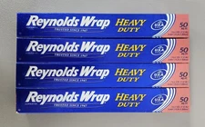 Reynolds Wrap Heavy Duty Aluminum Foil Roll 50 sq ft (200 sq ft Total) LOT OF 4