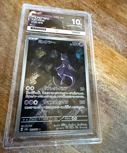Pokémon Card 151 Mewtwo 2023 Japanese Art Rare Graded 183/165 Cert 126696 ACE10