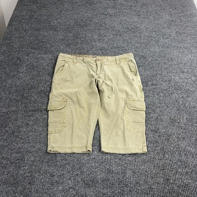OTB Cargo Shorts Womens 5/6 Tan Ramie Cotton Low Rise Utility Y2K Gorpcore