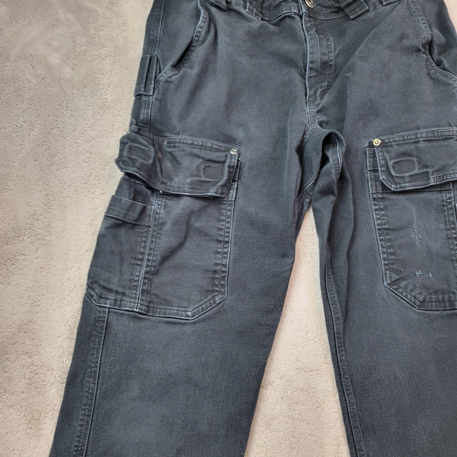 Duluth Trading Co Flex Fire Hose Cargo Pants Mens 32x34 Faded Black Slim Fit