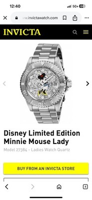 Invicta Limited Edition Disney Minnie Mouse Ladies Watch With Box