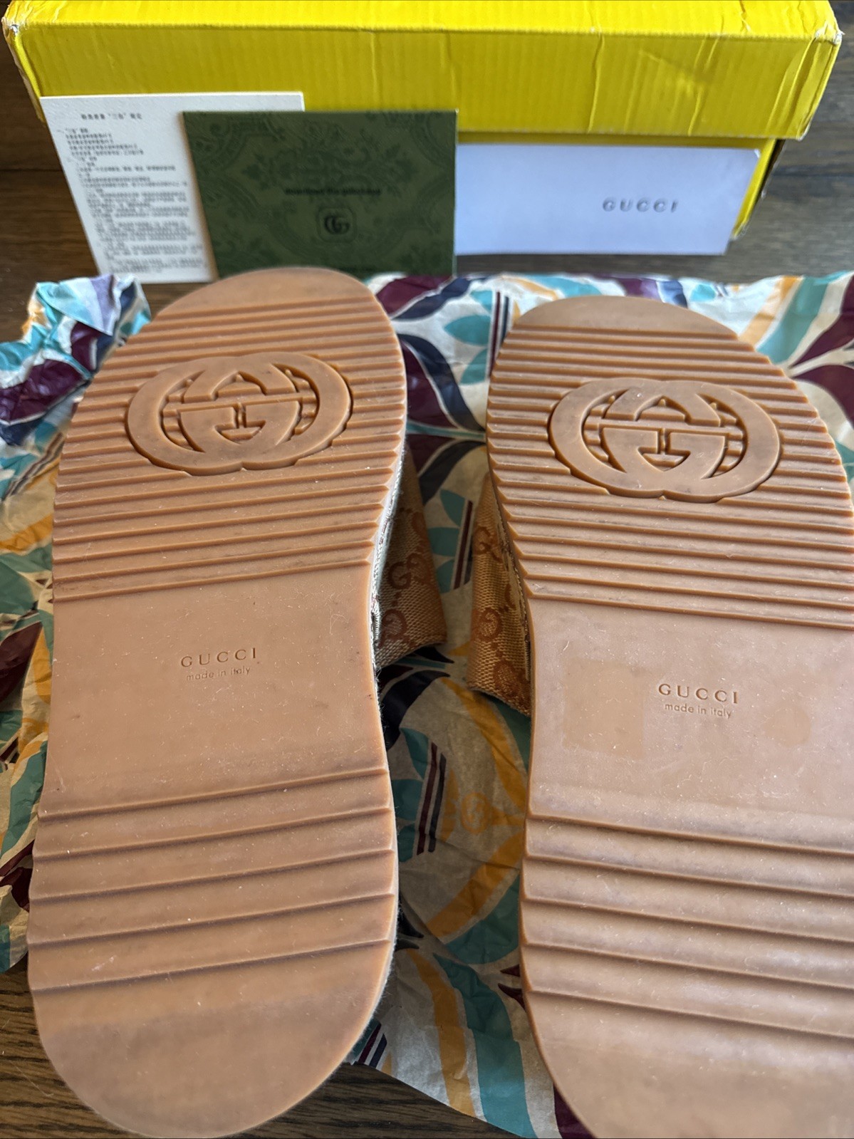 AUTHENTIC GUCCI GG CANVAS PLATFORM SLIDE SANDAL /… - image 3