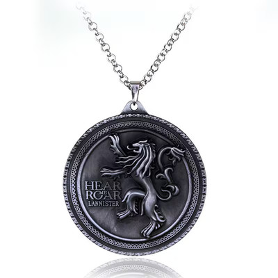 Game of Thrones  Hear Roar  Wolf Head Metal Necklace with Gift box