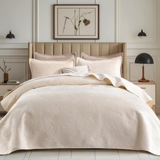 Velvet Quilt Set King Size, 3 Pieces Lightweight Summer Quilt Bedding Set, Lu...