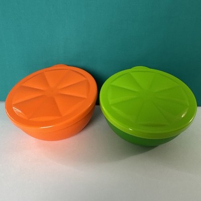 Tupperware Citrus Keeper Forget Me Not 16oz lemons oranges limes Set Of 2 New