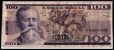 El Banco De Mexico S.A. Cien 100 Pesos – Series: TF F9232248 1981