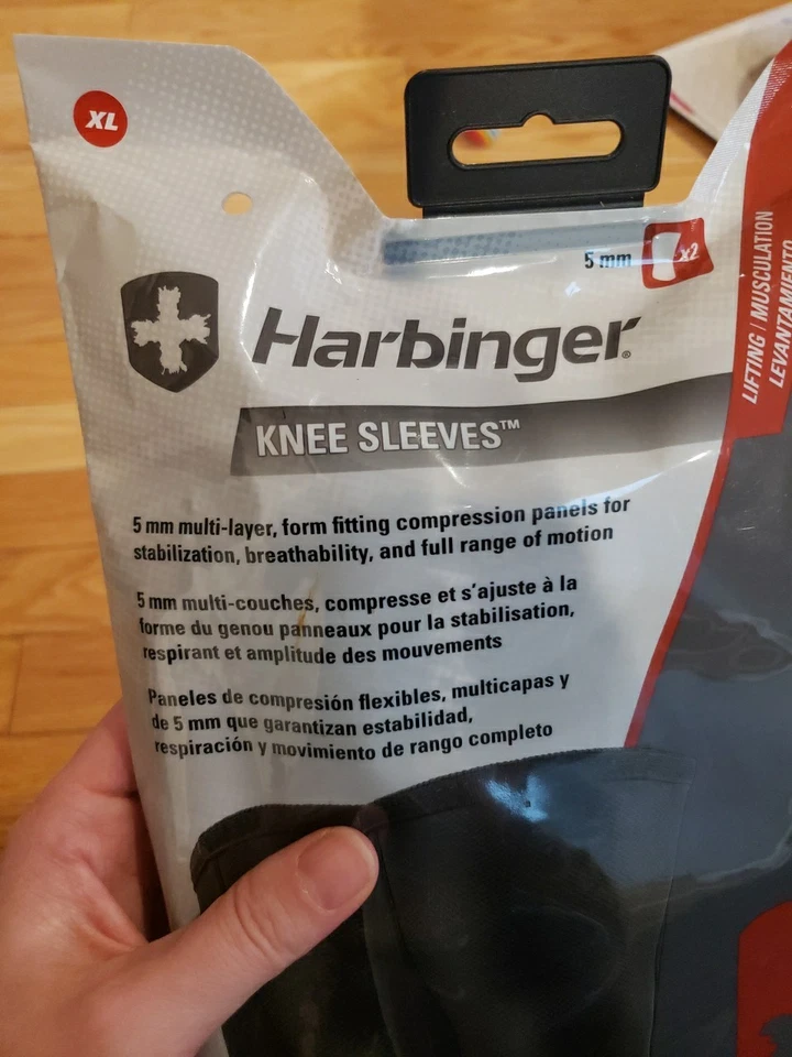 Mangas de rodilla compresora Harbinger negras 5 mm XL de elevación Foto 4 de 4