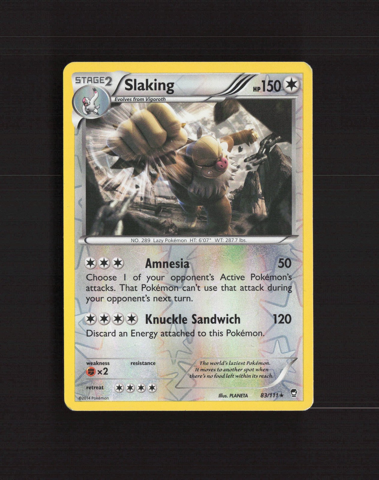 Slaking 83/111 Furious Fists Reverse Holo Pokemon Card MP