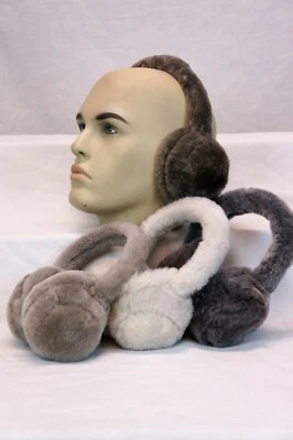 Victoria 4 Couleurs Cache-oreilles En Mouton Shearling Cuir Véritable Hiver - Photo 1/4