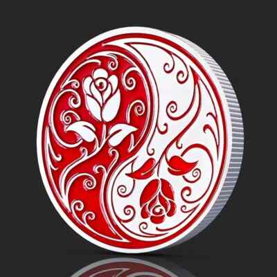 Yin Yang Flower Tai Chi I Ching Lucky Coin Gift For Party Favors Festive