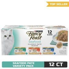 Purina Fancy Feast Seafood Classic Pate Wet Cat Food 3 Oz. - 12 Cans