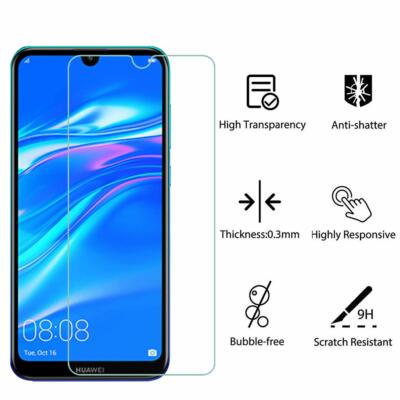 Safety Glass Foil For Huawei Y7 2019 Display Protective Full Heavy Duty 9H