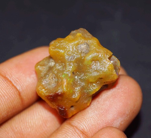 Certified GIE 43.95 Natural Ethiopian Black Opal Welo Fire Rough Loose Gemstone - Picture 6 of 6