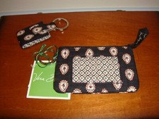 Vera Bradley Classic Black Zip ID Case And Photo Key Ring Classic Black