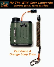 N2 The Wild Gear Lanyards Fall Camo & Orange Coiled Paracord Lanyard Tether