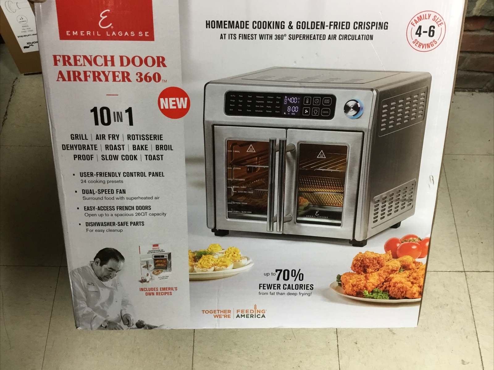 Emeril Lagasse 10in1 Double French Door Air Fryer 360 26QT XL