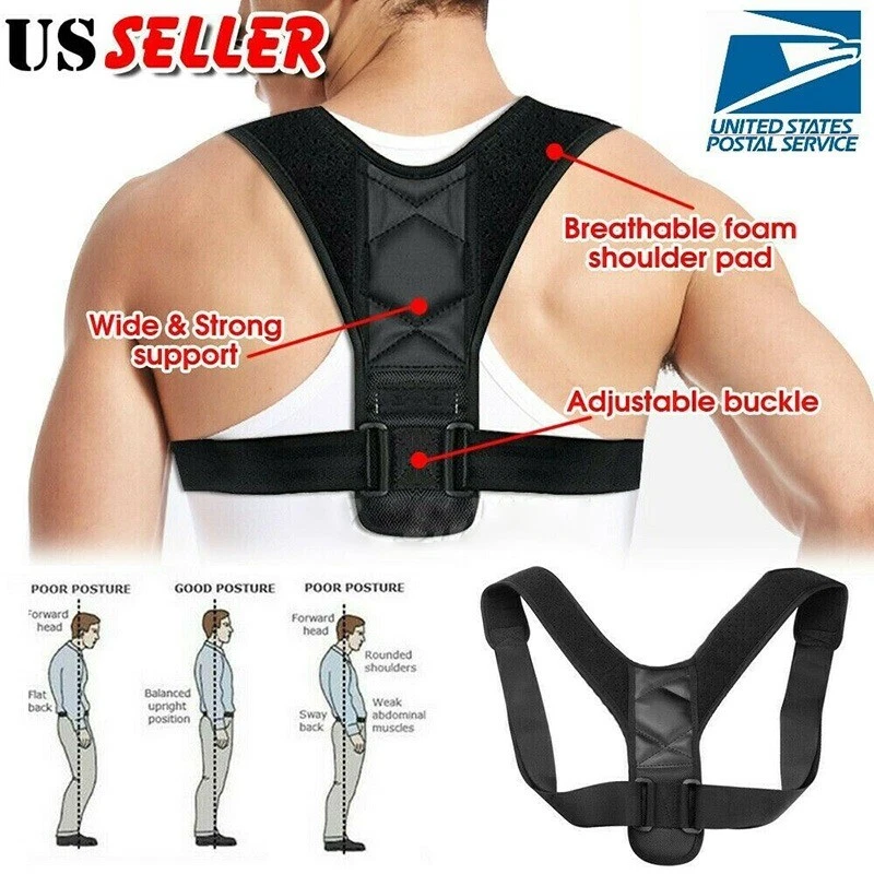 True Fit Posture Corrector Support Belt Adjustable Women Men Medical  Clavicle US