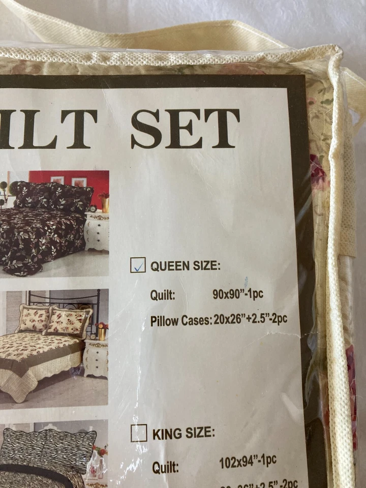 3 PC Quilt set. Never used. Queen size. Polyester. - Image 2 of 3