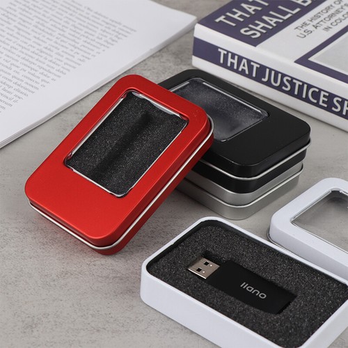 Tinplate U Disk Small Square Box Badge Gift Metal Packaging Box U Disk Large _pw - Photo 2/16