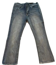 Axel Blue Jeans Distressed Vintage Boot Cut Zipper Fly Mens 32”W x 27”L