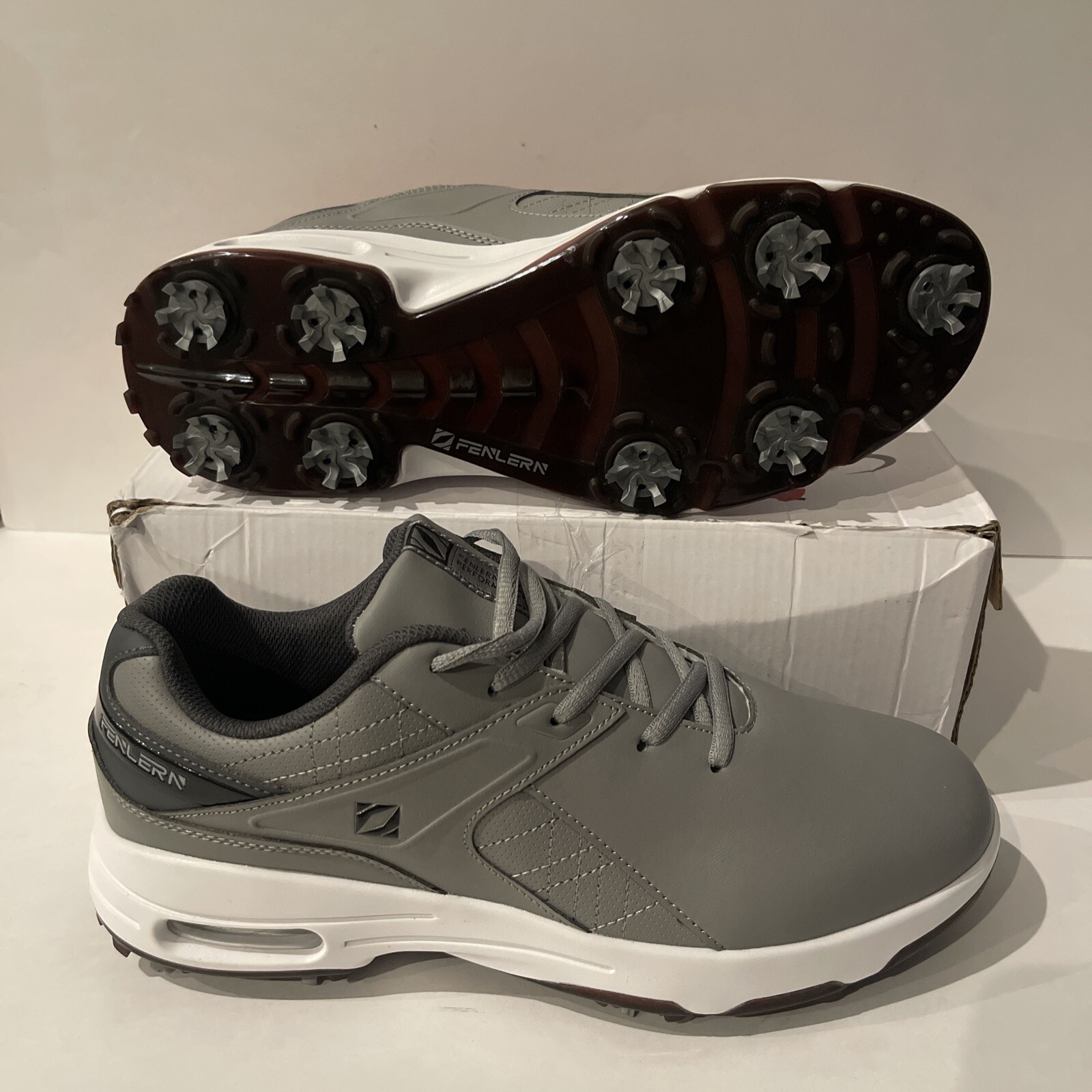 Fenlern Mens FGA21006 Black Non Slip WaterResistant Golf Shoes Size 11