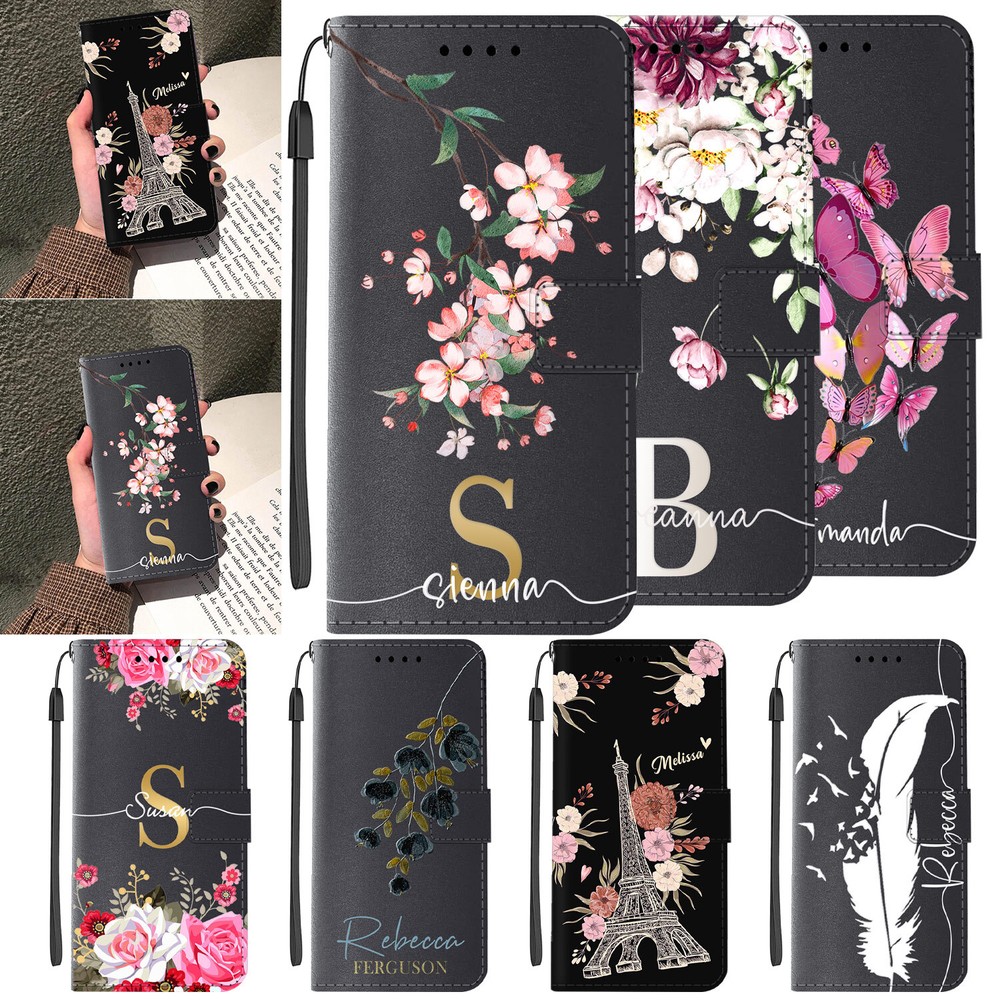 Personalised Wallet Leather Case Floral Cover For iPhone 15 Pro Max 14 13 12 11