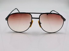 Vintage Claudio Black Metal Silver Pilot Sunglasses Italy FRAMES ONLY