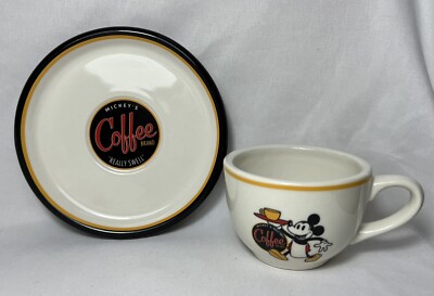Disney Tasse & Untertasse MICKEY MOUSE Tee Kaffee Espressotasse Disneyland *selten
