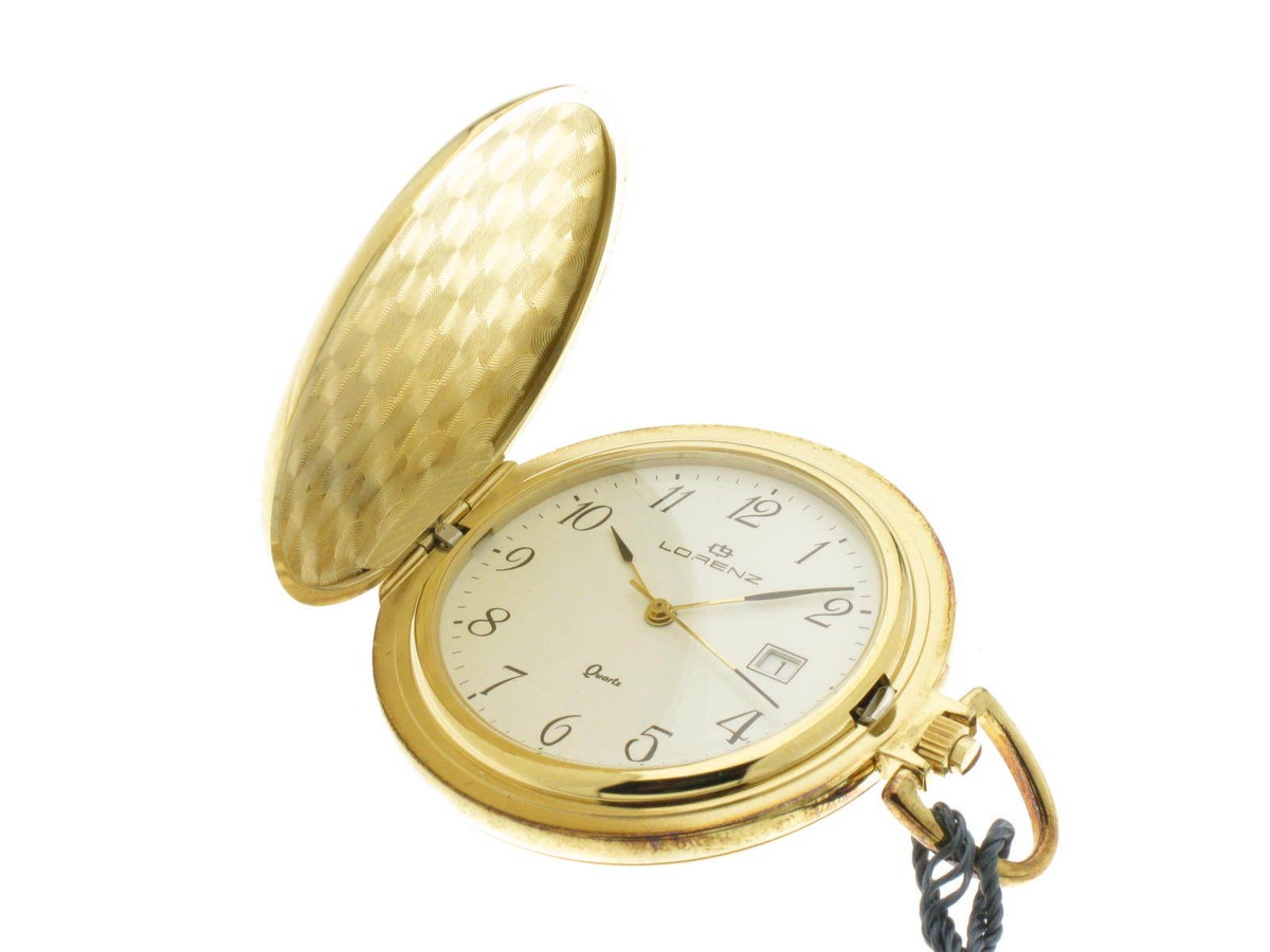 Lorenz orologio tasca placcato oro giallo con coperchio 12117BX