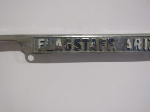 Vintage Flagstaff Ariz Flagstaff Datsun Metal License Plate Frame Original - Picture 5 of 6