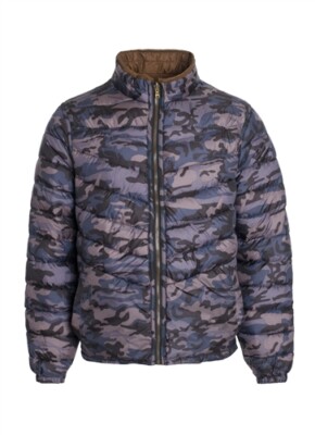 Mens Camo Camouflage Reversible Bomber Jacket Winter Coat L LG 