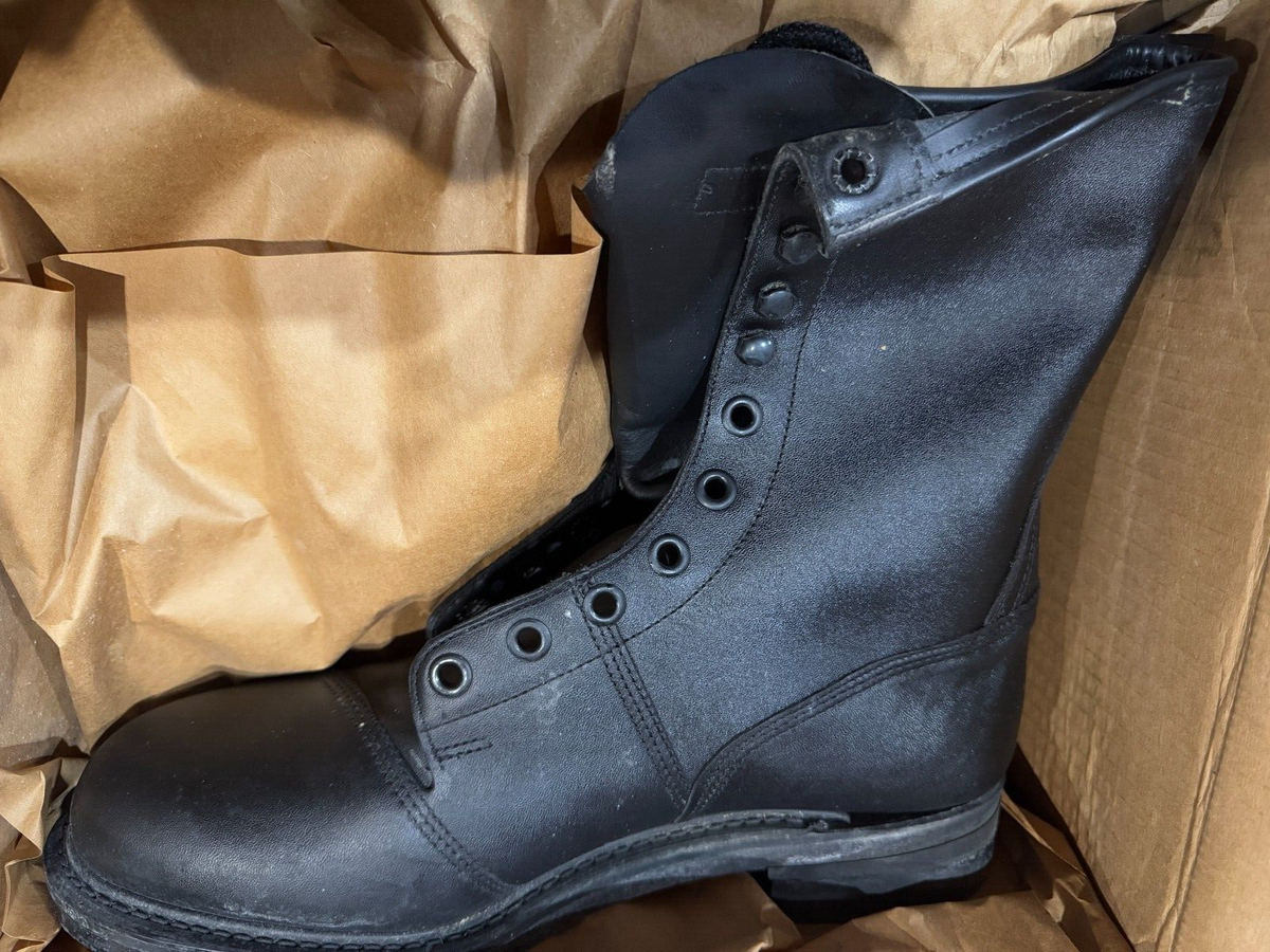 Addison Military Infantry Combat Boots Steel Toe Black 