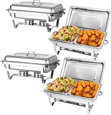 CRENEX 2in1 1/2&1/1 Chafing Dish Starter Set Buffet Speisewärmer Warmhaltebehälter 9L