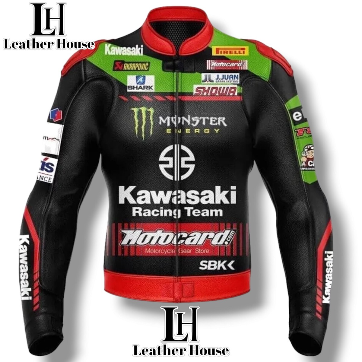 New Mens Kawasaki Leather Jacket Kawasaki Racing Jacket New Mens Kawasaki Leather Jacket Kawasaki Racing Jacket