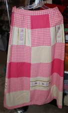 Vintage 70s 1970s originalL HANDMADE r Bus Stop wool maxi skirt PINK CHECKED