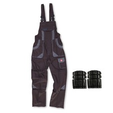 Mens Work Bib Overalls – 100% Cotton – Knee Pad Pockets – With/Without Pads