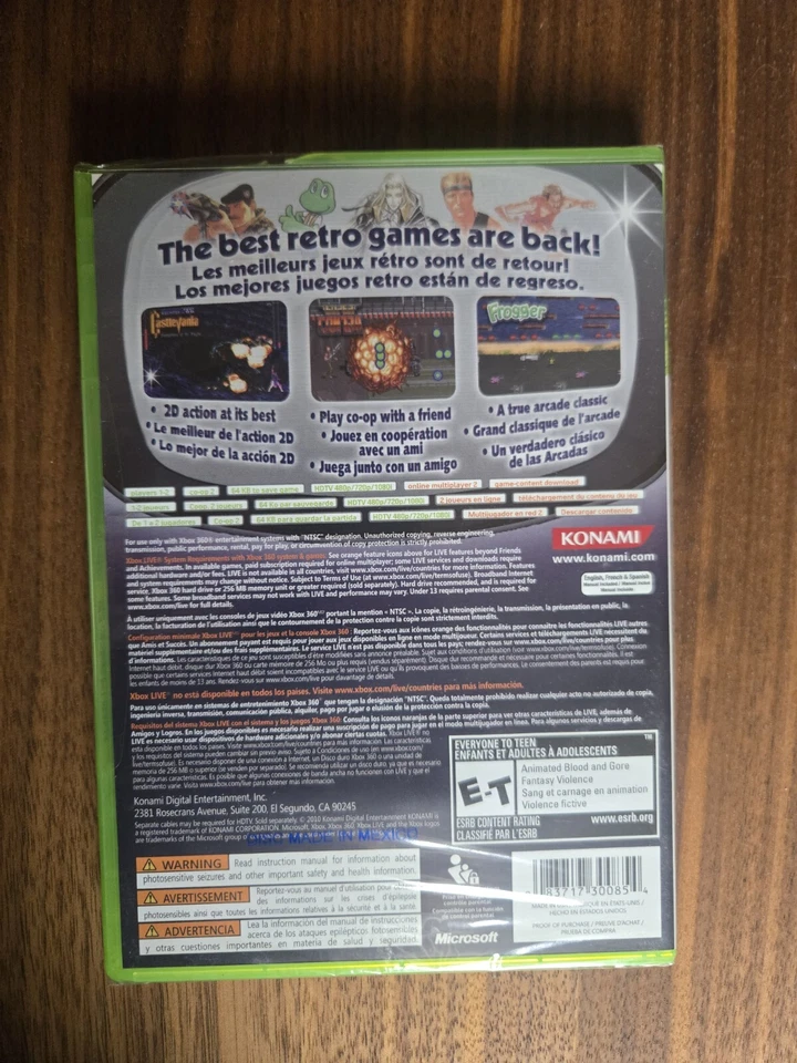 Konami Classics: Vol. 1 (Microsoft Xbox 360, 2009) Factory Sealed W/ A Crack - Image 2 of 4